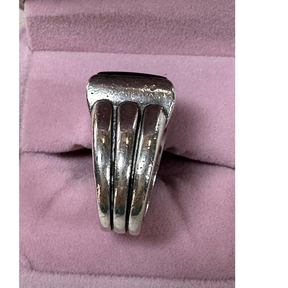 James Avery Retired Onyx Ring - Size 5 Sterling Silver Heavy - Picture 3 of 11